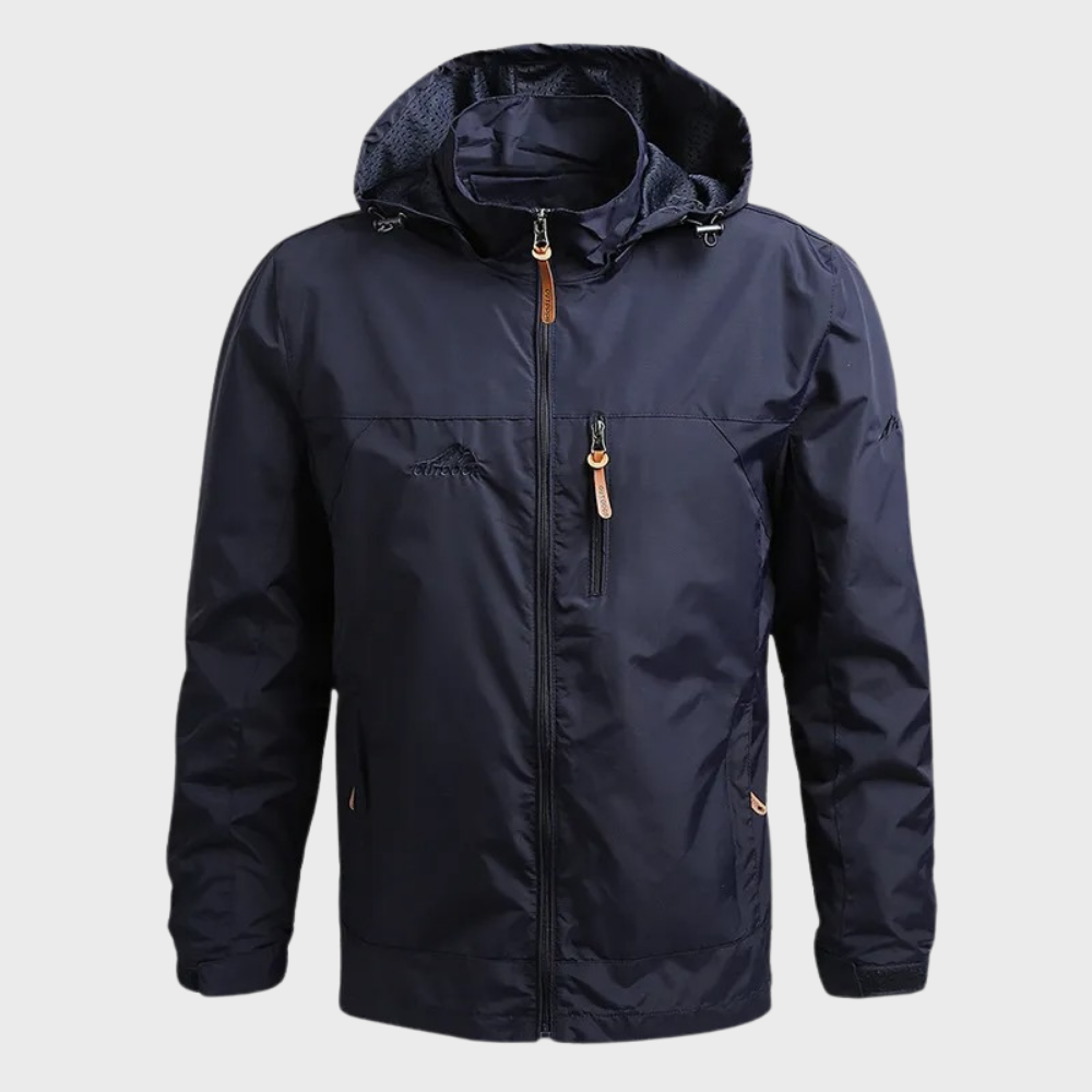 Windbreaker Jacket - Hooded - Outdoor - Waterproof Jacket - Men's Jacket-Windbreakers-Chaps London-Blue-M-Chaps London