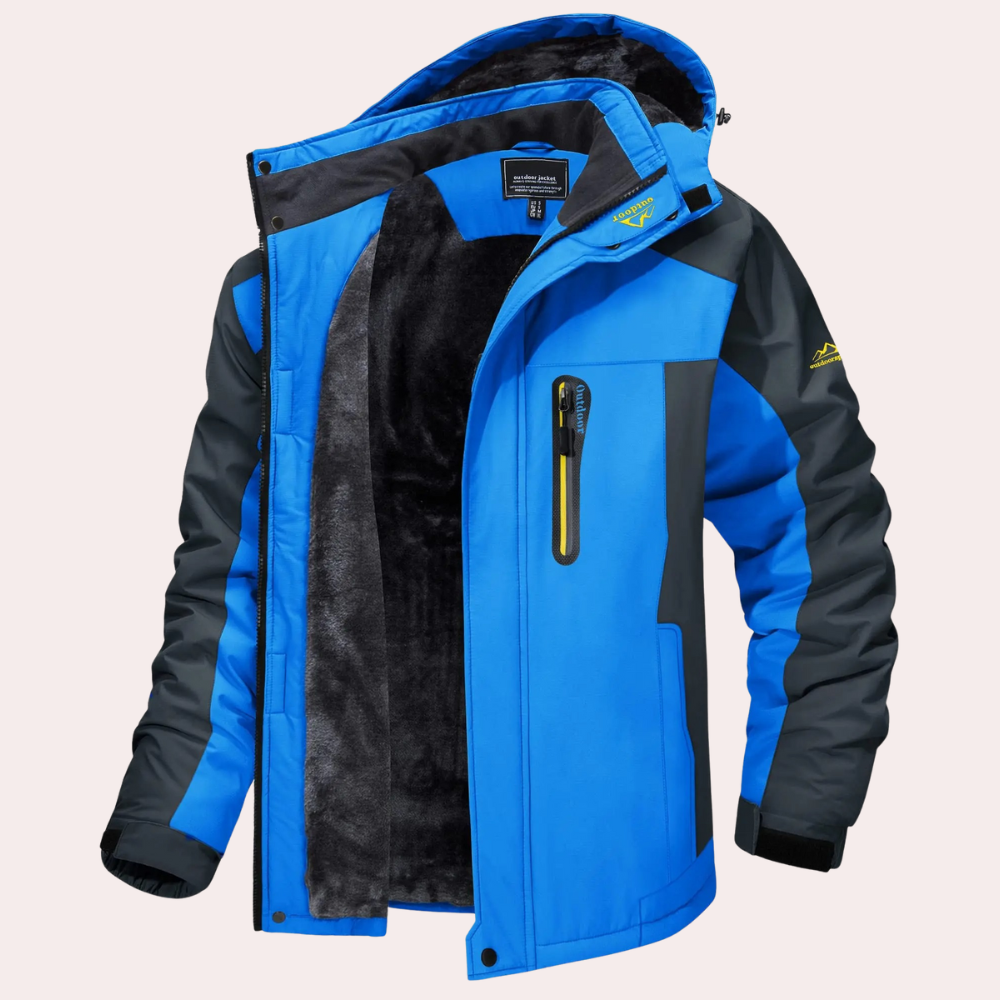Windbreaker Jacket - Men's Waterproof Hooded Outdoor-Fashion Men Jacket Windbreaker Fall-Chaps London-Blue-M-Chaps London