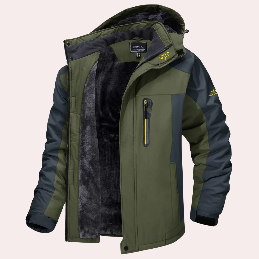 Windbreaker Jacket - Men's Waterproof Hooded Outdoor-Fashion Men Jacket Windbreaker Fall-Chaps London-Green-M-Chaps London