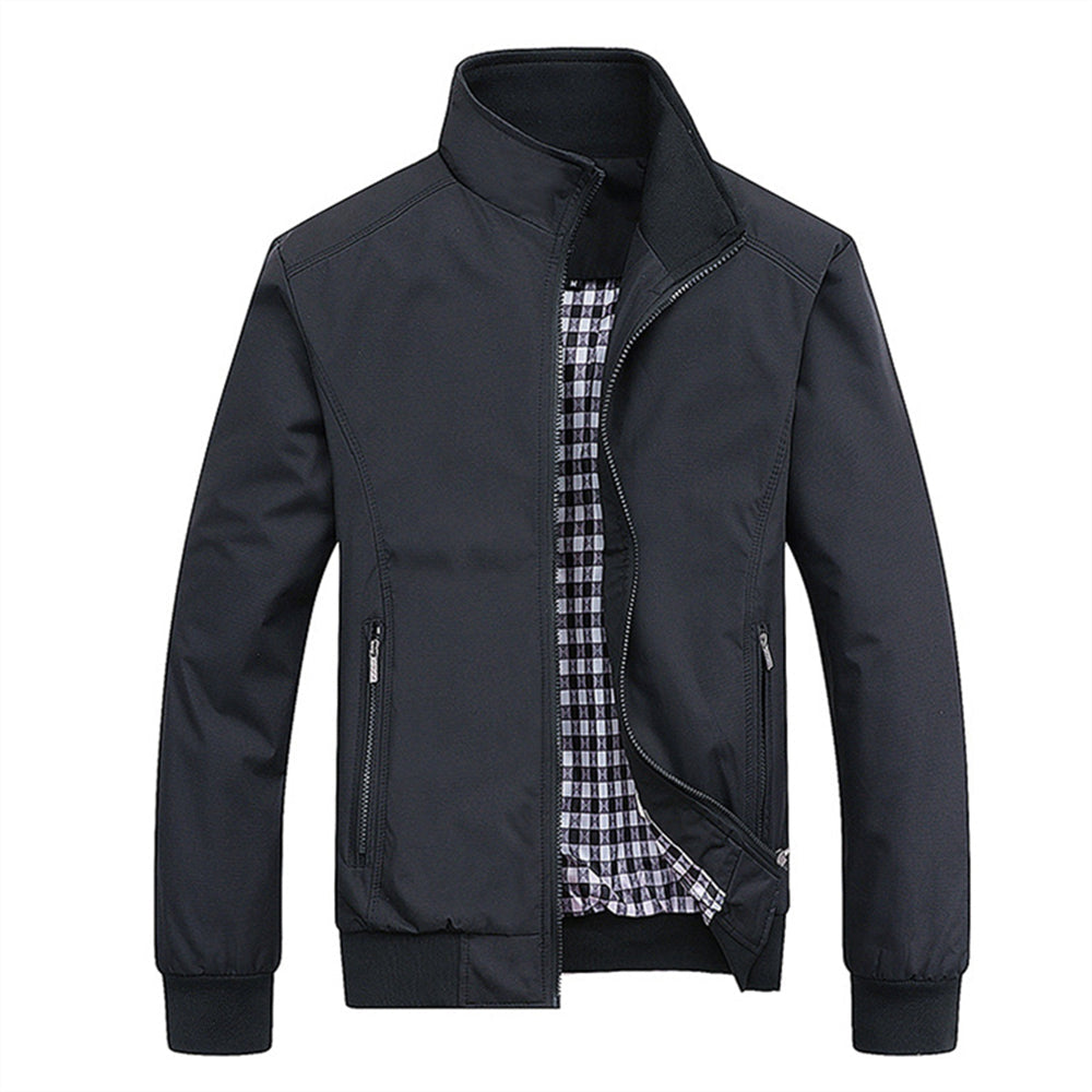 Windbreaker - Men's Waterproof Zip Up Harrington Jacket-Zomerjas man-Chaps London-Black-S-Chaps London