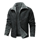Winter Denim Jacket - Warm - Zip-Up - Fleece Lined Jacket - Men's Jacket-Jackets-Chaps London-Black-S-Chaps London
