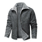Winter Denim Jacket - Warm - Zip-Up - Fleece Lined Jacket - Men's Jacket-Jackets-Chaps London-Grey-S-Chaps London