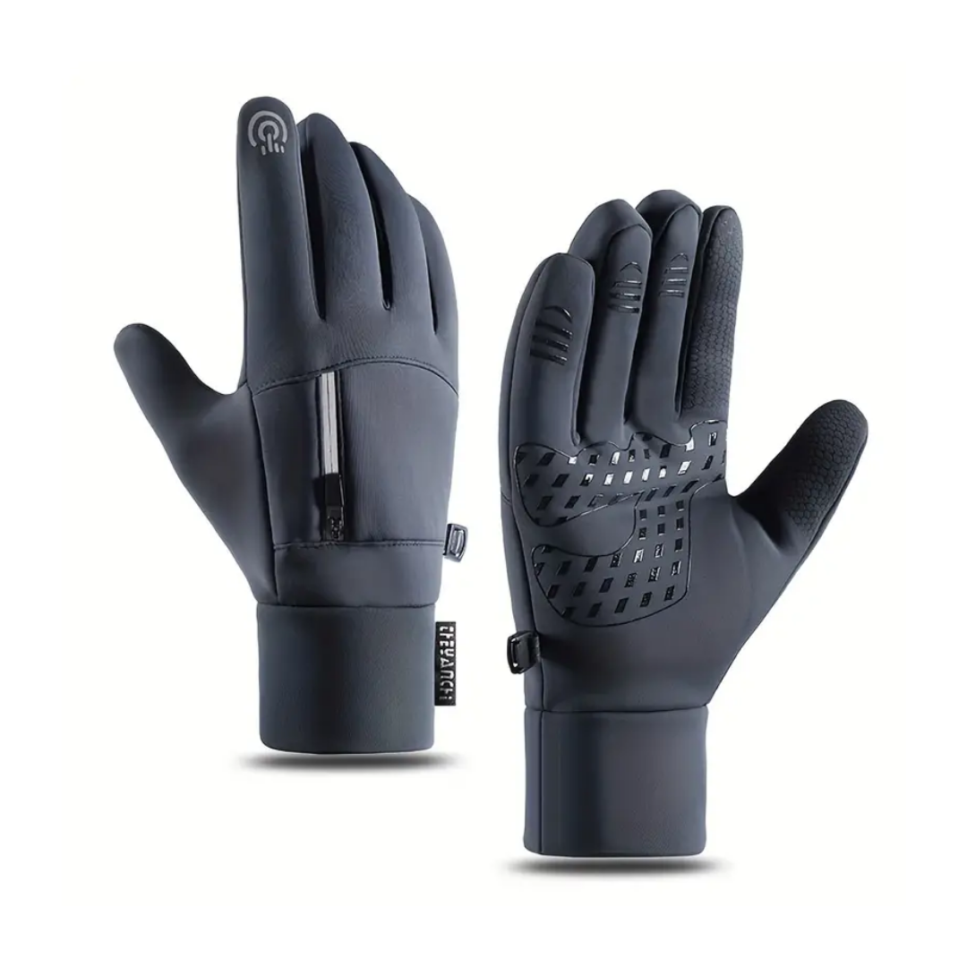 Winter Gloves - Men's Fleece Lined Touchscreen-Men's Gloves-Chaps London-Grey-M-Chaps London