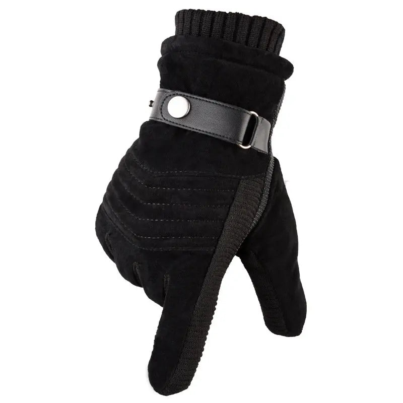 Winter Gloves - Warm - Fur Lined - Touchscreen Gloves - Men's Gloves-Gloves-Chaps London-Black Arrow-Chaps London