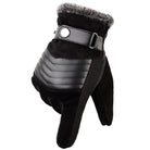 Winter Gloves - Warm - Fur Lined - Touchscreen Gloves - Men's Gloves-Gloves-Chaps London-Black-Chaps London
