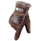 Winter Gloves - Warm - Fur Lined - Touchscreen Gloves - Men's Gloves-Gloves-Chaps London-Chocolate Brown-Chaps London