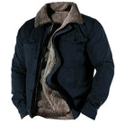 Winter Jacket - Men's Casual Zip-Up Fleece Lined Winter Coat-Men's Winter Jacket-Chaps London-Dark Blue-S-Chaps London