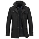 Winter Jacket - Men's Zip-Up Single Breasted Wool Jacket-Winterjacken-Chaps London-Black-XS-Chaps London