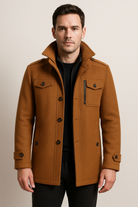 Winter Jacket - Men's Zip-Up Single Breasted Wool Jacket-Winterjacken-Chaps London-Chaps London