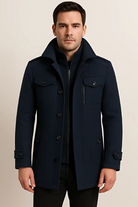 Winter Jacket - Men's Zip-Up Single Breasted Wool Jacket-Winterjacken-Chaps London-Chaps London