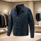 Winter Jacket - Padded Quilted Men's Down Jacket-Down Jacket-Chaps London-Blue-M-Chaps London
