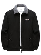 Winter Jacket | Zip-Up | Corduroy | Fleece Lined Jacket | Men's Jacket-Jackets-Chaps London-Black-S-Chaps London