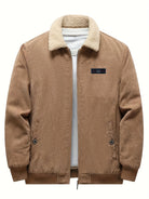 Winter Jacket | Zip-Up | Corduroy | Fleece Lined Jacket | Men's Jacket-Jackets-Chaps London-Khaki-S-Chaps London