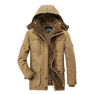 Winter Parka | Hooded | Fleece Lined | Snow Jacket | Male Winter Jackets-Winter Parka Jacket-Chaps London-Khaki-M-Chaps London