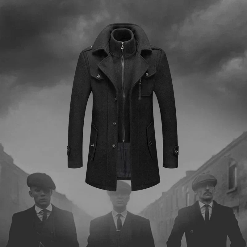 Wool Coat - Men's Mid Length Zip Up Jacket-Men's Wool Coat-Chaps London-Chaps London