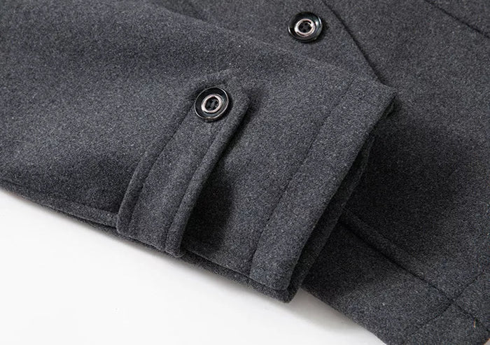 Wool Coat - Men's Mid Length Zip Up Jacket-Men's Wool Coat-Chaps London-Chaps London