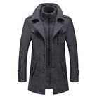 Wool Jacket | Double Layer | Single Breasted | Winter Trench Coat | Men's Winter Jacket -Chaps London-Grey-S-Chaps London