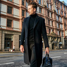 Wool Trench Coat - Men's Stylish Long Single Breasted Trench Coat-Men Coat-Chaps London-Chaps London