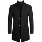 Wool Trench Coat - Single Breasted - Mid Length - Trench Coat - Men's Jackets -Fashion Men Others All-year-Chaps London-Black-M-Chaps London
