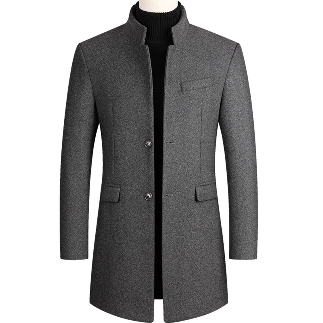Wool Trench Coat - Single Breasted - Mid Length - Trench Coat - Men's Jackets -Fashion Men Others All-year-Chaps London-Gray-M-Chaps London