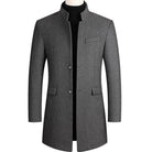 Wool Trench Coat - Single Breasted - Mid Length - Trench Coat - Men's Jackets -Fashion Men Others All-year-Chaps London-Gray-M-Chaps London