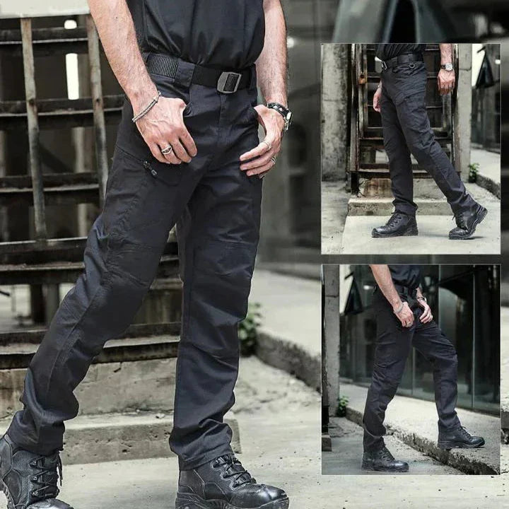 Work Pants - Men's Waterproof Straight Leg Tactical Cargo Pants-Chaps London-Black-S-Chaps London