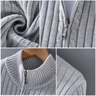 Zip Cardigan - Men's Comfy Long Sleeve Ribbed Knit Cardigan-Cardigan-Chaps London-Chaps London