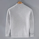 Zip Cardigan - Men's Comfy Long Sleeve Ribbed Knit Cardigan-Cardigan-Chaps London-Chaps London