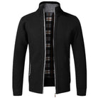 Zip-Up Cardigan | Full Zip | Long Sleeve | Knitted Cardigan | Men's Clothing-Fashion Men Jacket Bomber Fall-Chaps London-Black-XS-Chaps London