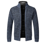 Zip-Up Cardigan | Full Zip | Long Sleeve | Knitted Cardigan | Men's Clothing-Fashion Men Jacket Bomber Fall-Chaps London-Blue-XS-Chaps London