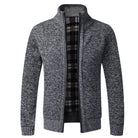 Zip-Up Cardigan | Full Zip | Long Sleeve | Knitted Cardigan | Men's Clothing-Fashion Men Jacket Bomber Fall-Chaps London-Dark Gray-XS-Chaps London