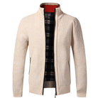Zip-Up Cardigan | Full Zip | Long Sleeve | Knitted Cardigan | Men's Clothing-Fashion Men Jacket Bomber Fall-Chaps London-Khaki-XS-Chaps London