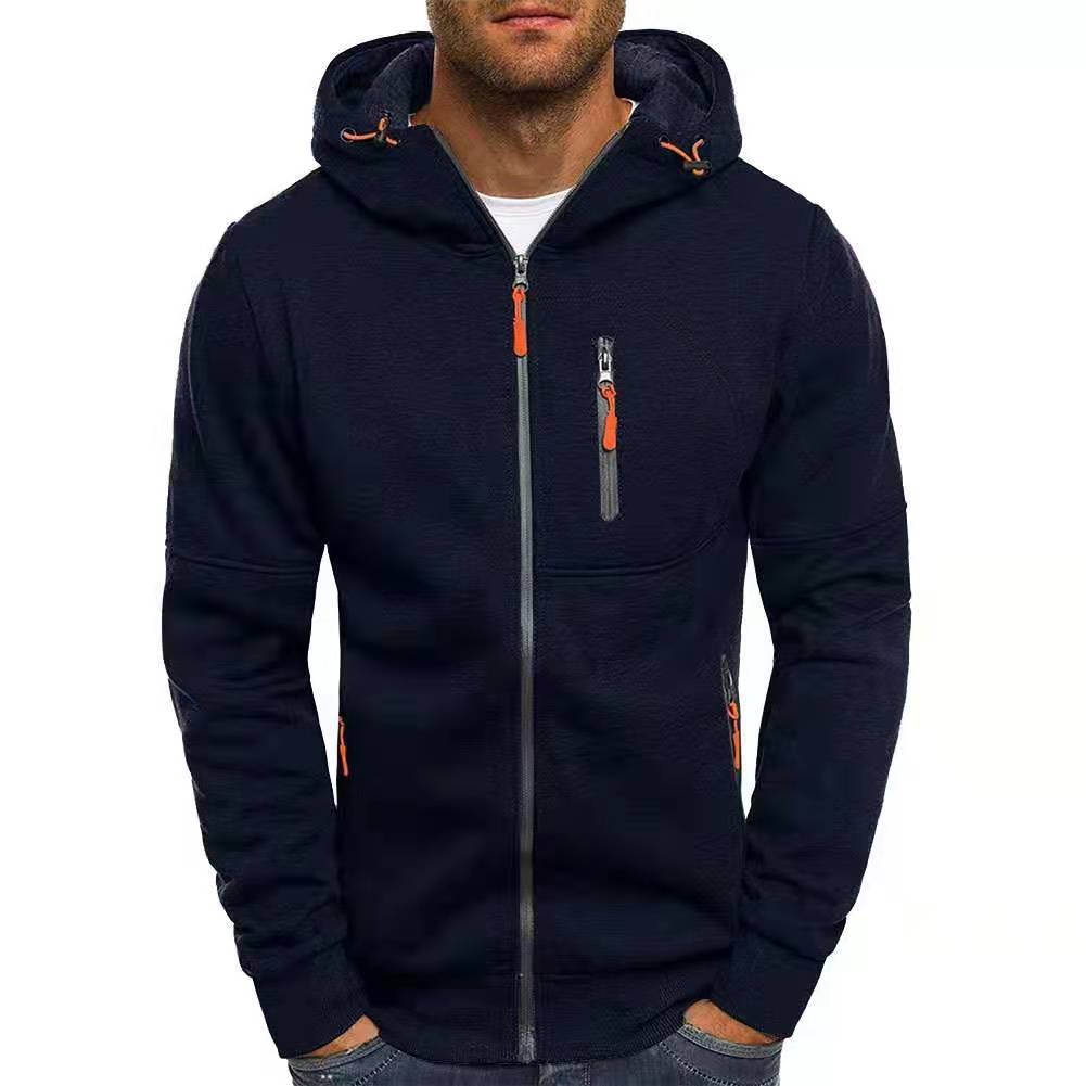 Zip-Up Hoodie | Winter | Pockets | Fleece Lined Hoodie | Hoodie for Men-Hoodie-Chaps London-Blue-M-Chaps London