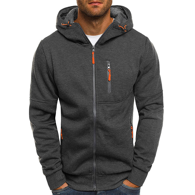 Zip-Up Hoodie | Winter | Pockets | Fleece Lined Hoodie | Hoodie for Men-Hoodie-Chaps London-Dark Grey-M-Chaps London