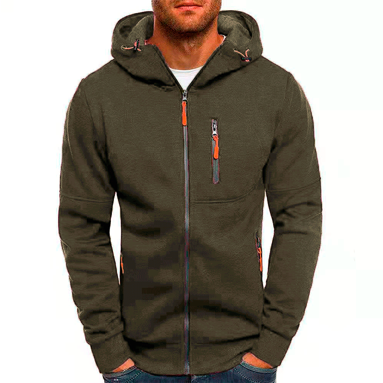 Zip-Up Hoodie | Winter | Pockets | Fleece Lined Hoodie | Hoodie for Men-Hoodie-Chaps London-Green-M-Chaps London