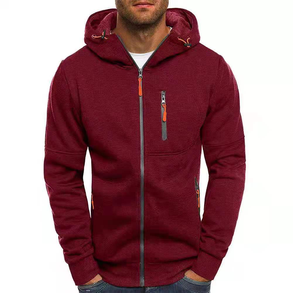 Zip-Up Hoodie | Winter | Pockets | Fleece Lined Hoodie | Hoodie for Men-Hoodie-Chaps London-Red-M-Chaps London