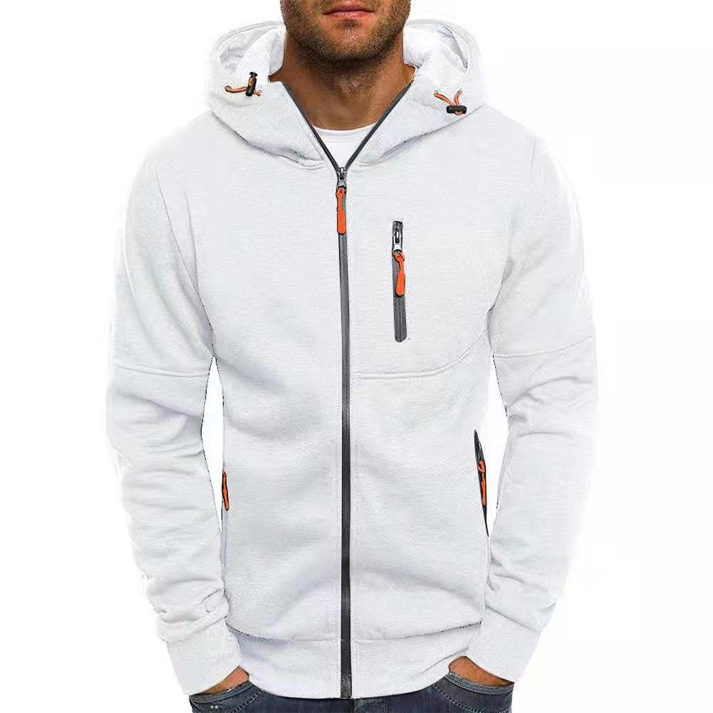 Zip-Up Hoodie | Winter | Pockets | Fleece Lined Hoodie | Hoodie for Men-Hoodie-Chaps London-White-M-Chaps London
