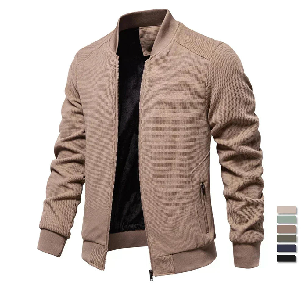Zip Up Sweatshirt - Casual Men's Sweatshirt with Pockets-Sweatshirts-Chaps London-Khaki-S-Chaps London