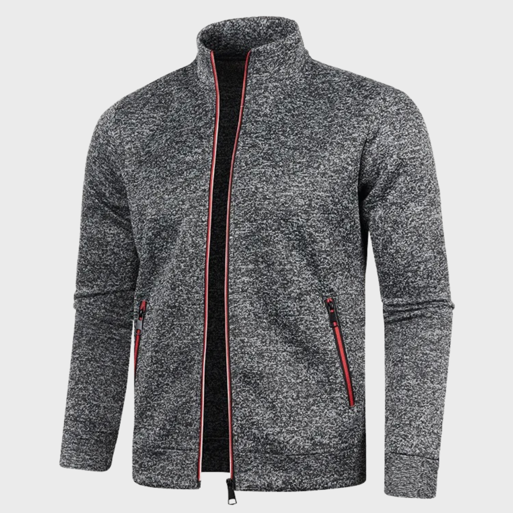 Zip Up Sweatshirt - Men's Summer Cardigan with Pockets-Sweatshirts-Chaps London-Dark Grey-M-Chaps London