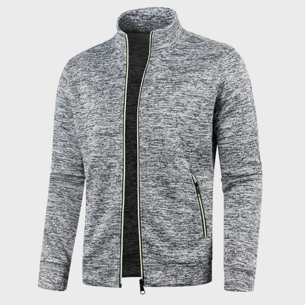 Zip Up Sweatshirt - Men's Summer Cardigan with Pockets-Sweatshirts-Chaps London-Light Grey-M-Chaps London