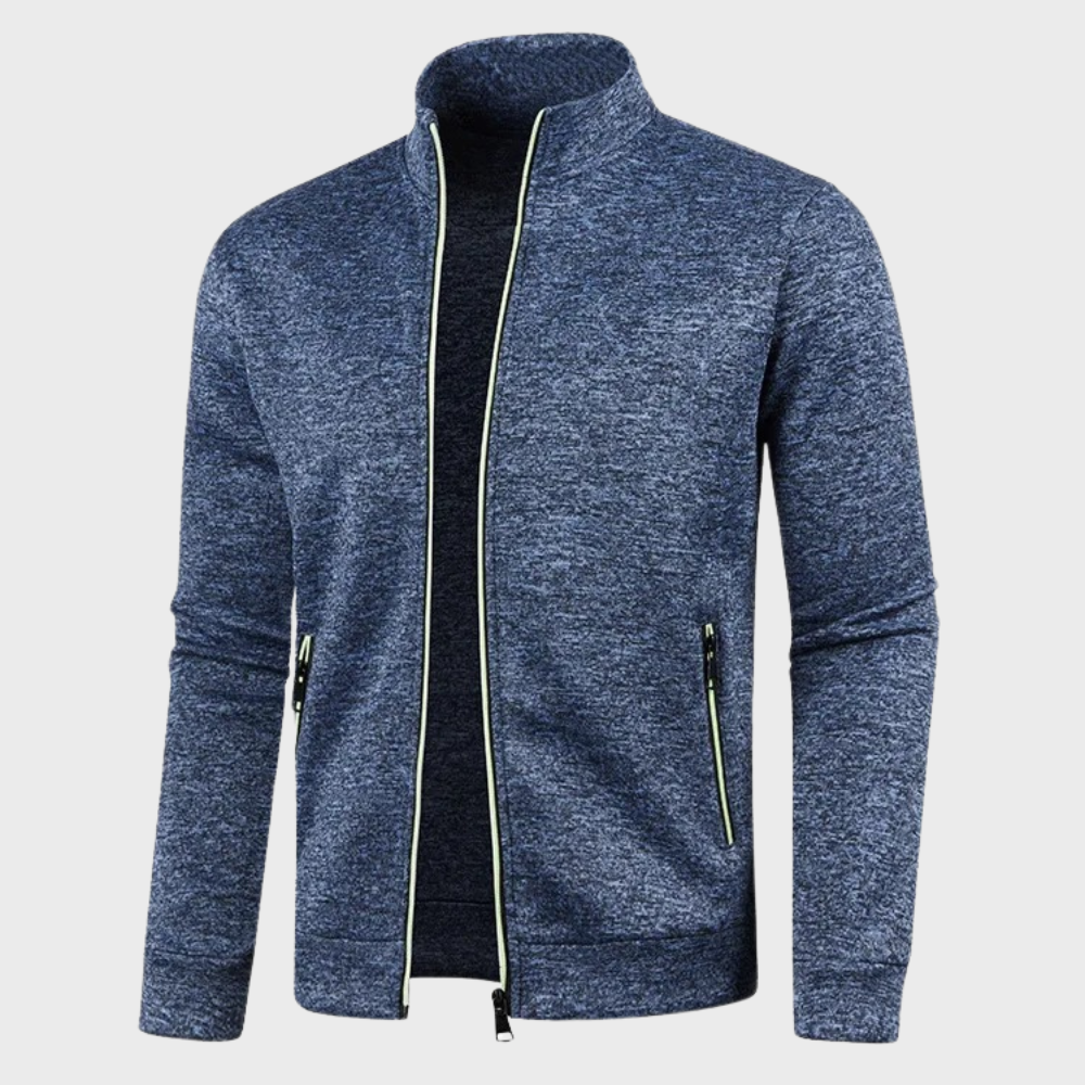 Zip Up Sweatshirt - Men's Summer Cardigan with Pockets-Sweatshirts-Chaps London-Navy Blue-M-Chaps London
