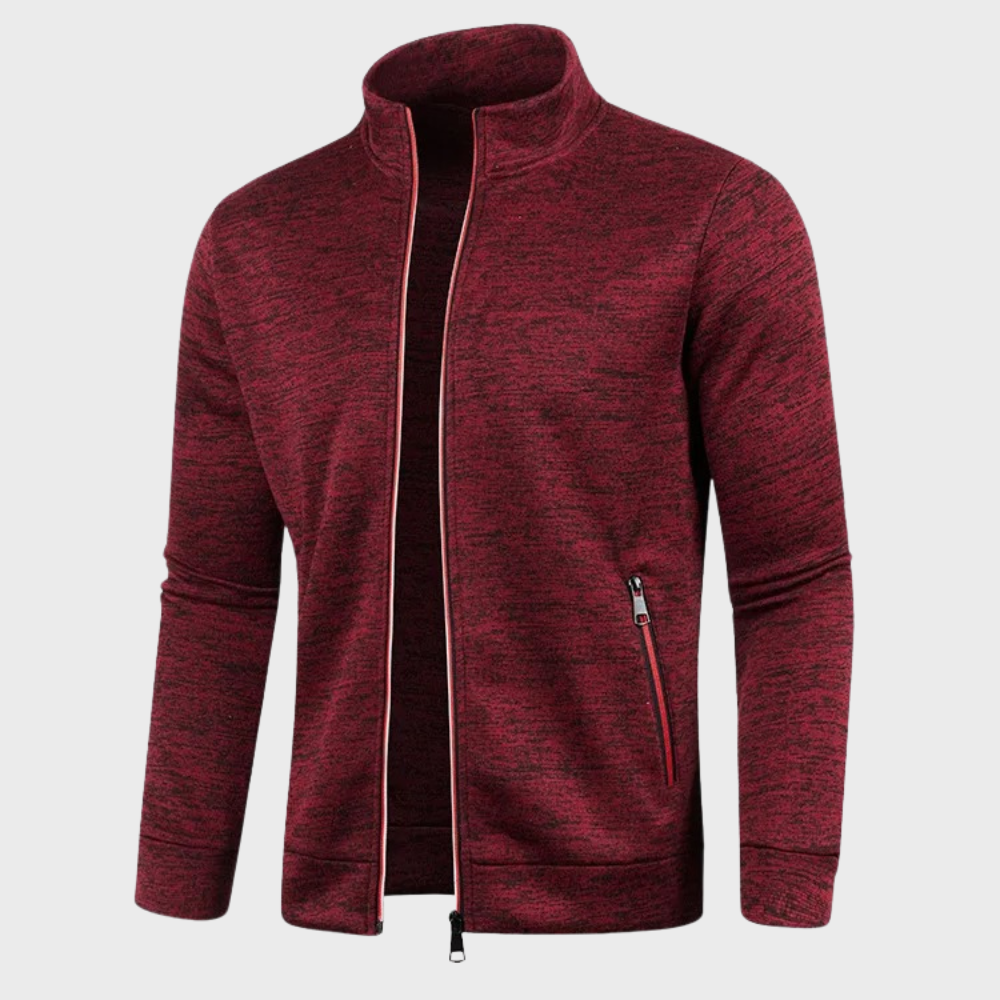 Zip Up Sweatshirt - Men's Summer Cardigan with Pockets-Sweatshirts-Chaps London-Red-M-Chaps London