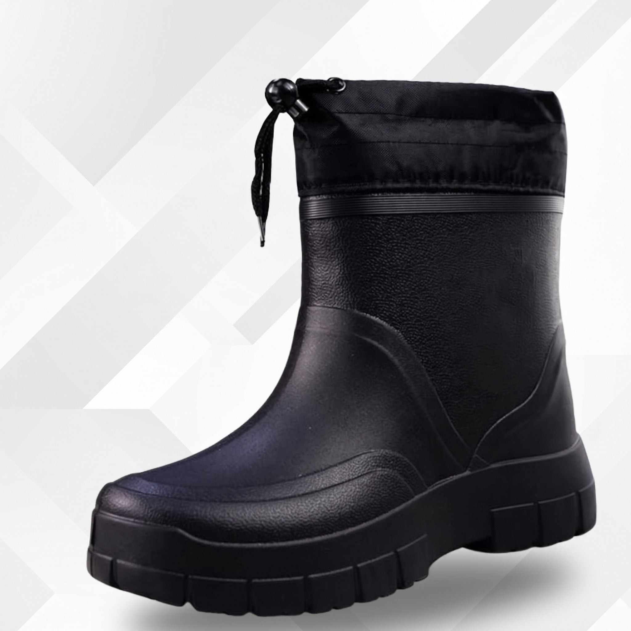 Men's Drawcord Rain Boots | Short Shaft | Black or White