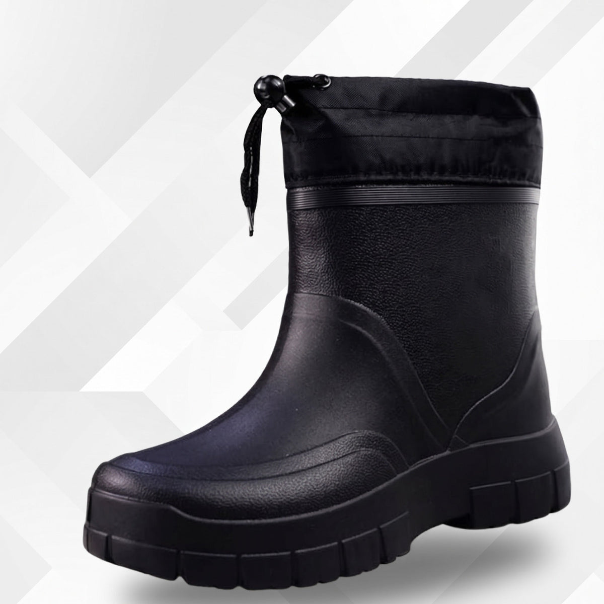 Men's Drawcord Rain Boots | Short Shaft | Black or White