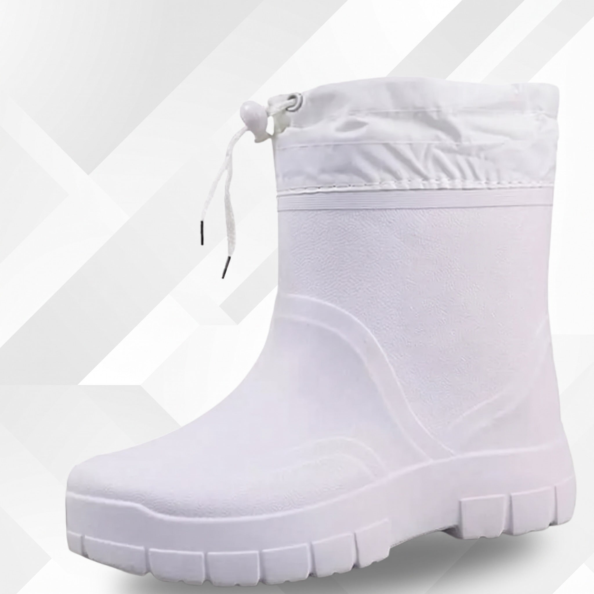 Men's Drawcord Rain Boots | Short Shaft | Black or White