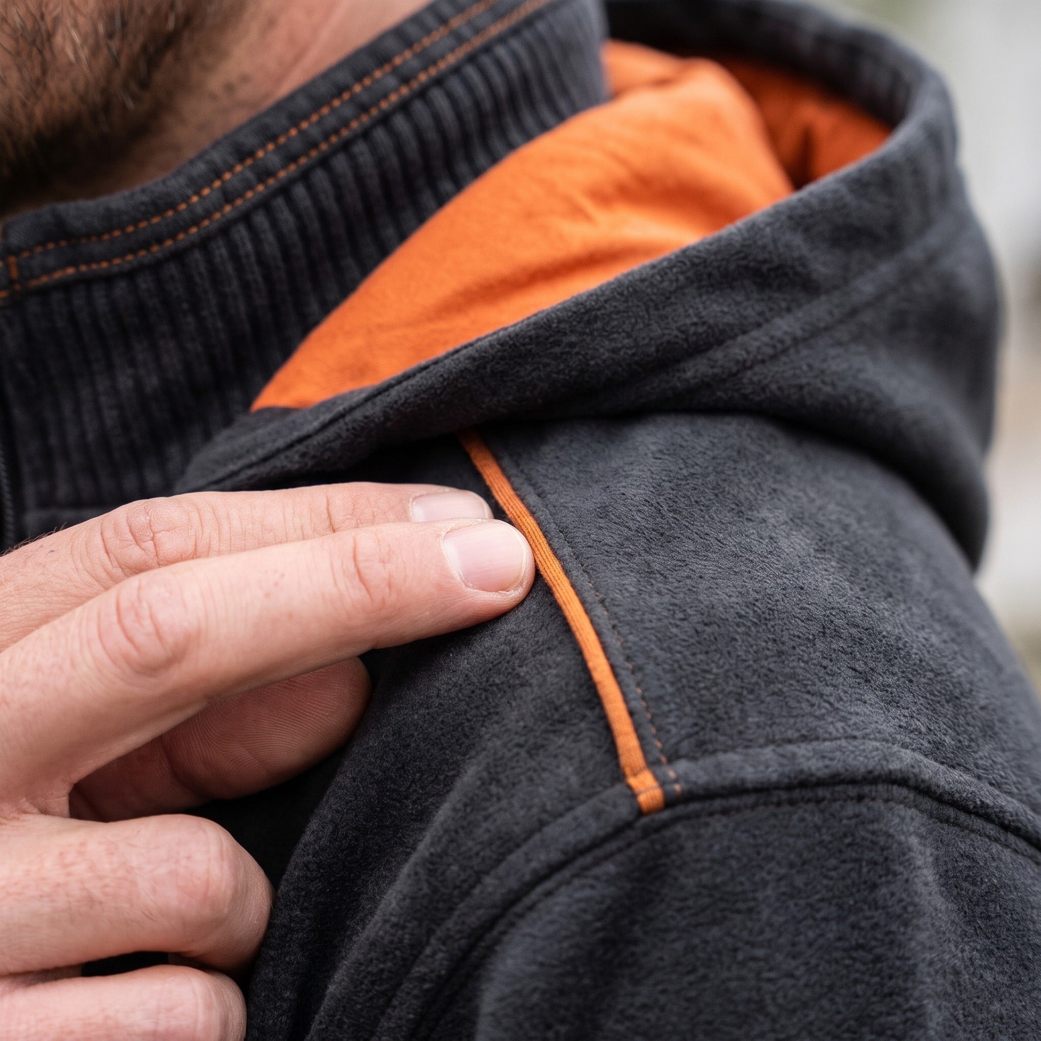 Men's Half-Zip Hoodie with Contrast Piping | 4 Colours