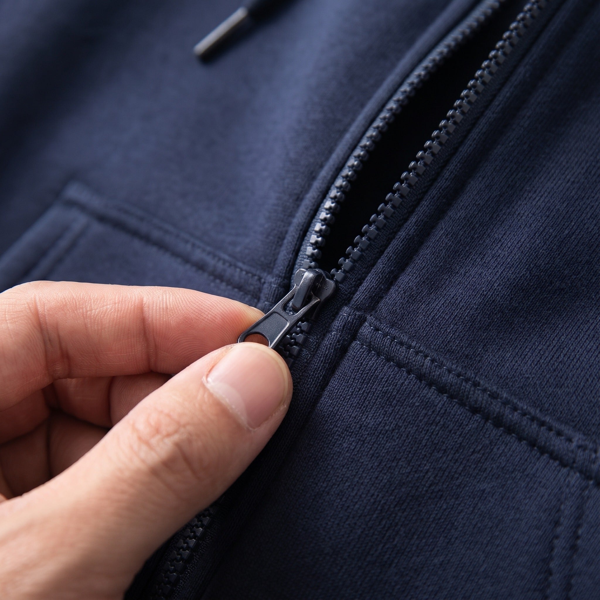 Men's Full Zip Hoodie | Drawstring Hood | 7 Colours