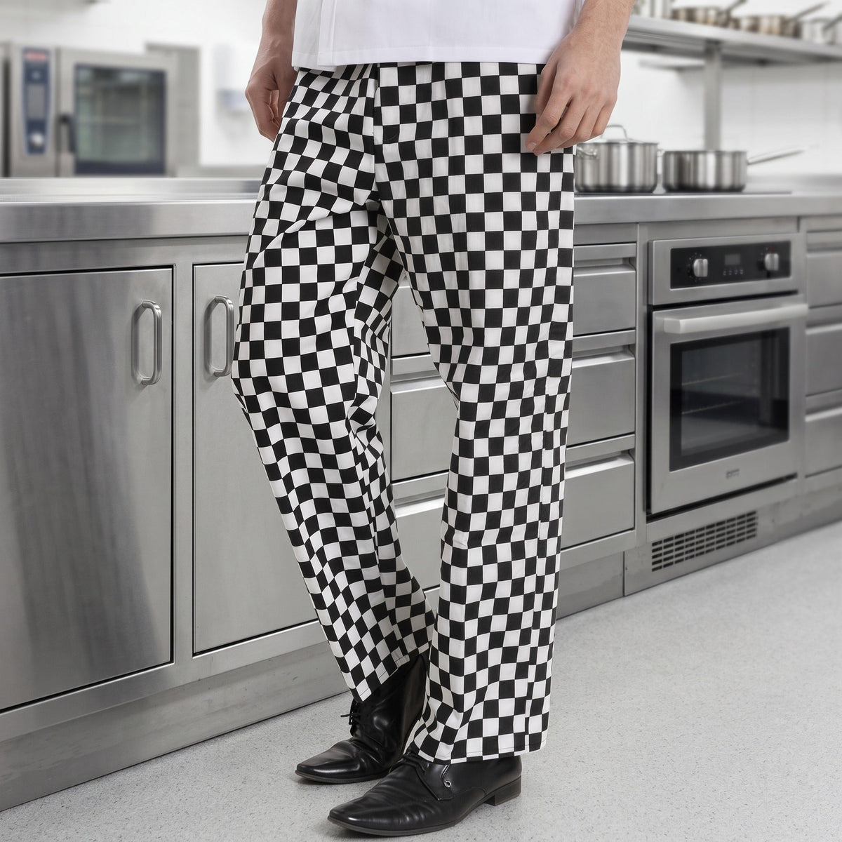 Men's Chef Trousers | Elasticated Waist | Side Pockets | Cotton Blend