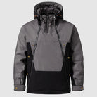 Grey and black hooded anorak jacket on mannequin, front view | Chaps London