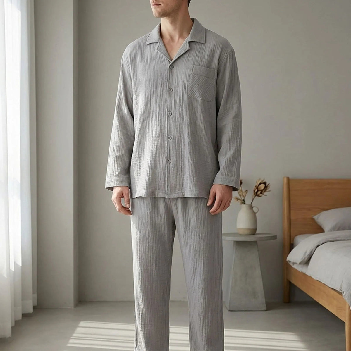Men's Double Gauze Pyjamas | Camp Collar | 4 Colours